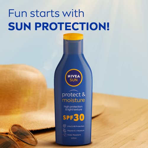 Image of NIVEA SUN Protect and Moisture 125ml SPF 30 Sunscreen & NIVEA Shea Smooth 400ml Body Lotion