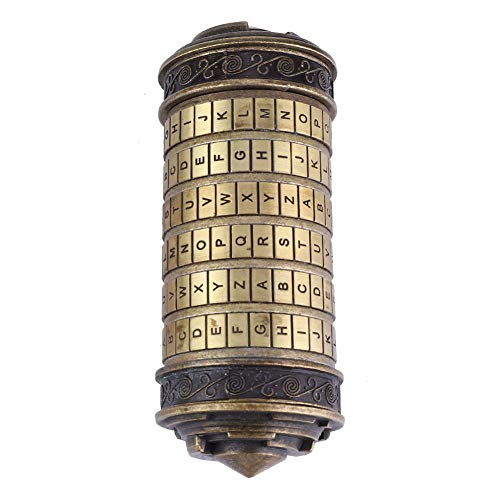 Hongzer Da Vinci Code Cryptex Lock, Da Vinci Code Cryptex Combination Lock Romantic Gift with Accessories, Cylinder Lock Da Vinci Code Alphabet Lock