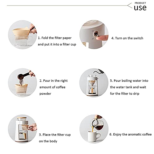 SENWEI Kaffeemaschine, halbautomatische Kaffeemaschine, aus Edelstahl, Schwarz / Weiß (Farbe: Weiß) – Bild 5