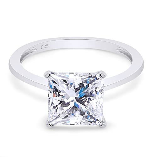 SAVEARTH DIAMONDS Solitaire Style,7MM Princess Cut Lab Created Moissanite Diamond Engagement Ring In 14K Gold Plated 925 Sterling Silver Jewelry For Women (VVS1, Clarity, 1.80 Cttw)3