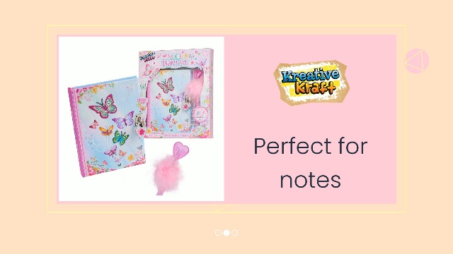 KLYNGTSK Tagebuch Mit Schloss & Schlüssel – Rosa, B6, PU Leder, Herzform, Inkl. Stift, Für Mädchen
