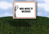 WHO WORE IT WEIRDER Halloween Skeleton UP ARROW 1 Double Sided 18x24 in Yard Road Sign w/stand
