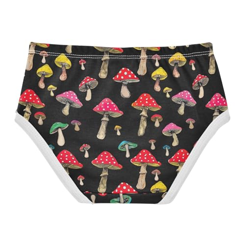 Aesthetic Toddler Girls Underwear 2t Cotton Panties for Girl Colorful Mushrooms Red Black Briefs Underpants2