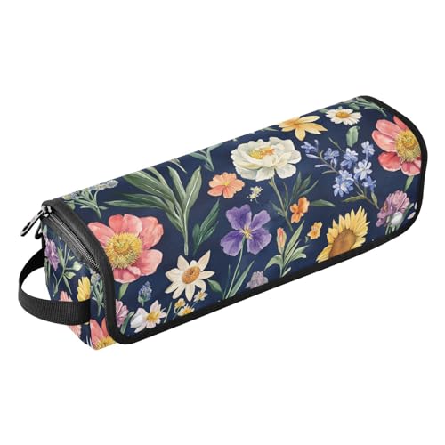 Bolso Organizador de Viaje para Herramientas de Cabello con Tapete Resistente al Calor Azul Marino miniatura 1