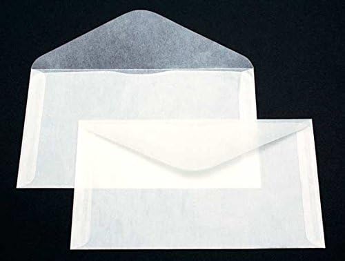 Premium Glassine #6 Envelopes by JBM Glassine; Measure 6-3/4" x 3-3/4" - Pack of 100