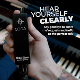 Wired in-Ear Monitor Amplifier - Single Channel Rechargeable Headphone Amp with USB-C, LED Volume Knob, XLR/TRS Inputs, Included Rechargeable AAA Batteries, Personal IEM Amp for Musicians by CODA