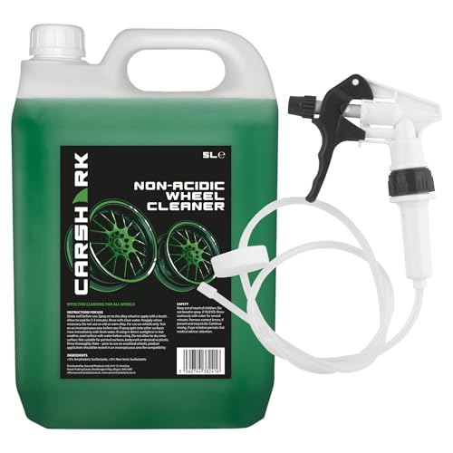 CARSHARK Non Acidic Wheel Cleaner 5 Litre with Long Hose Trigger Heavy Duty Formula