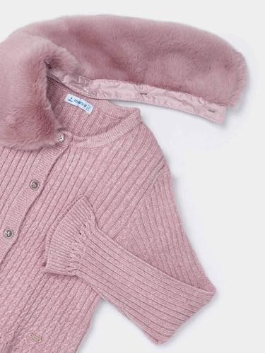 Mayoral Faux Fur Collar Cardigan for Girls H. Rose in2