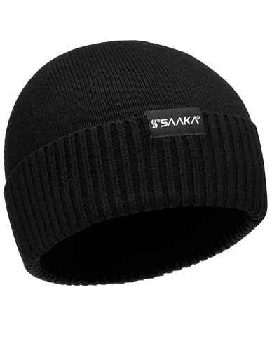 Bamboo Lightweight Beanie for Men & Women. Soft Athletic Winter Hat. Ideal Cuffed Beanie for Sports. Keeps You Warm and Comfortable (US, Alpha, One Size, Black)