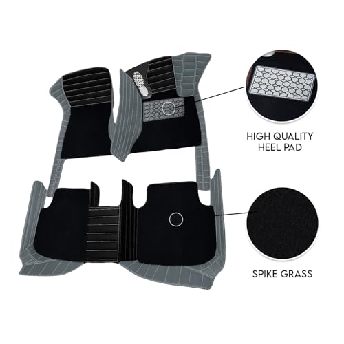 Image of Antiskid Exclusive 9D Car Mat Full Set for Mahindra Bolero Neo N11 2025 | Luxury Leather Dual-Stitch Full Set 9D Car Floor Mat || 100% Waterproof ||Color: Black Charcoal Grey