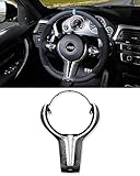 Carbon Fiber Steering Wheel M-Sport Cover Trim Cap Replacement for BMW 1 2 3 4 5 6 7 X M Series F30 F10 F01 F22 F06 F32 F36 F22 F20 M2 F87 M3 F80 M4 F82 M5 M6 X5 X6 (F-Series Chassis)