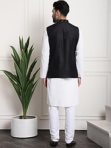 Image of SOJANYA (Since 1958 Men's Cotton Seqence Kurta & Pyjama with Nehrujacket
