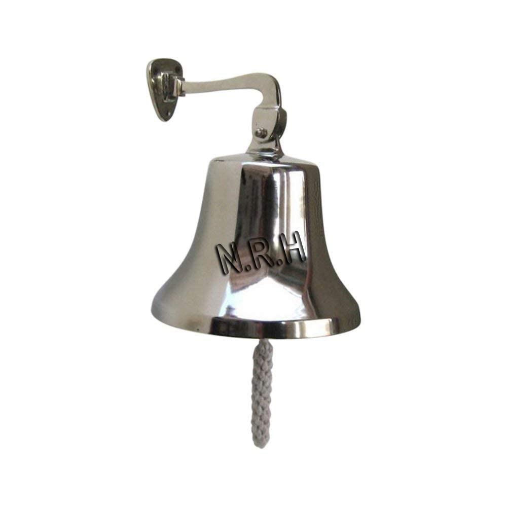 Nautical - Campana de barco grande (6 pulgadas, acabado cromado, montaje en pared, para bares y bares caseros