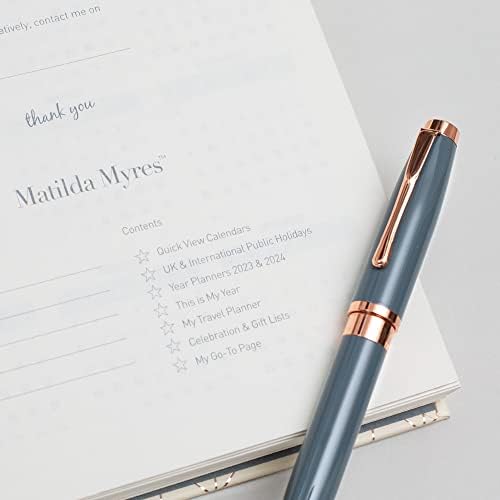 Matilda Myres 2023 Personalised Diary - A5 Day a Page - Rose Gold Wiro - Ivory with Name