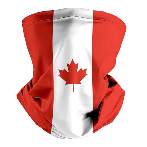 pmbvcgsy Fashion Neck Gaiter for Men Women,Canadian Flag Pattern Face Cover Mask Head Wrap Balaclava Multifunctional Scarf Bandana Headband for Gift