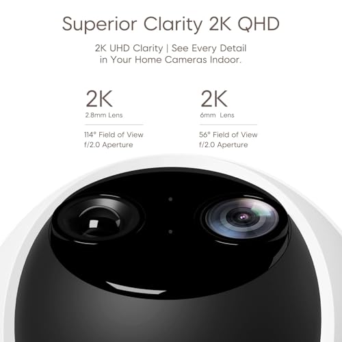 Image of VSTARCAM Dual Lens Indoor Security Camera, 2K QHD with 10X Zomm, 360 Pan-Tilt 2.4GHz with Color Night Vision, Motion Detection, Real-time Alerts, 2-Way Audio, Cloud & SD Card Storage(up to 256GB)