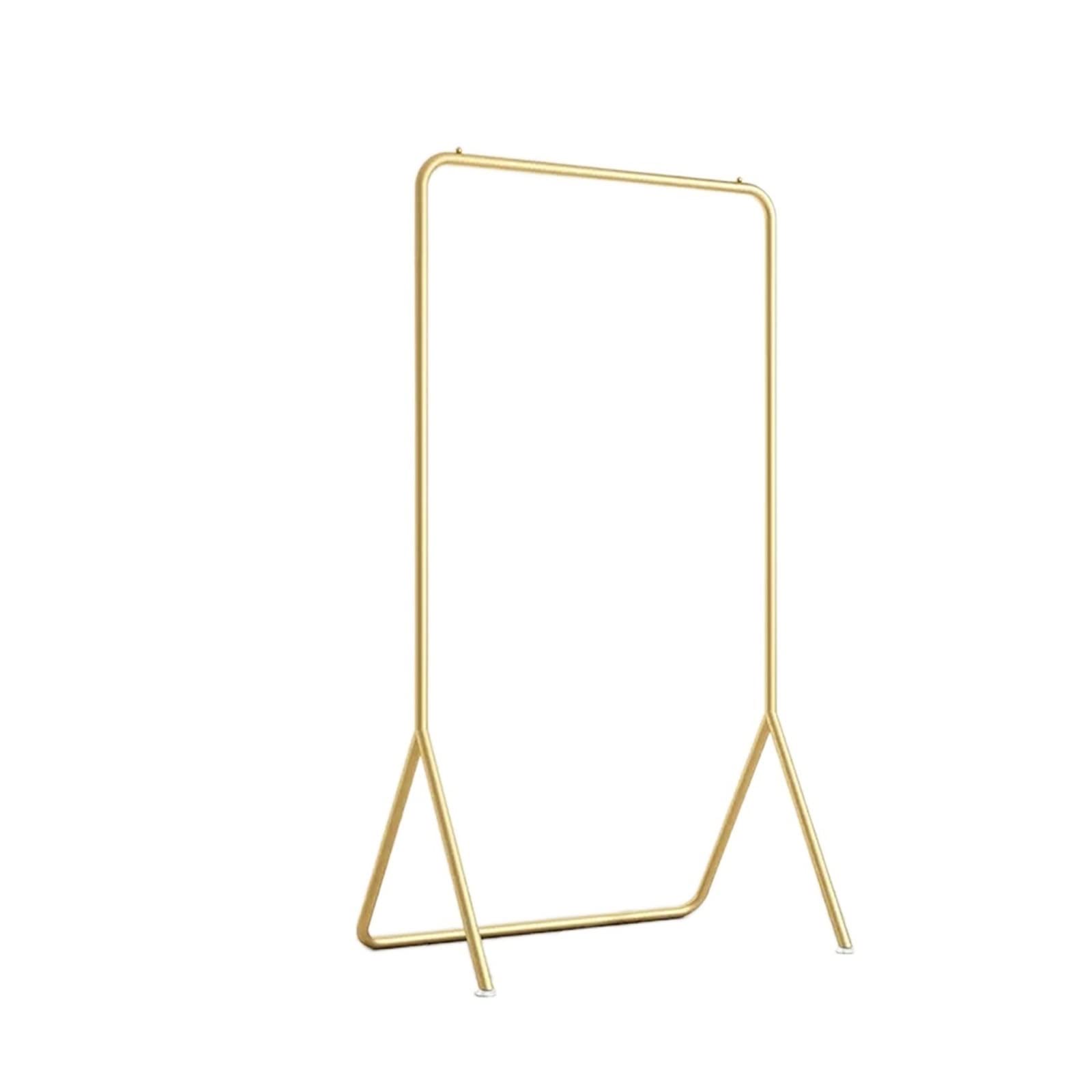 Perchero de pie vertical en color oro para organizar la ropa diaria en el dormitorio