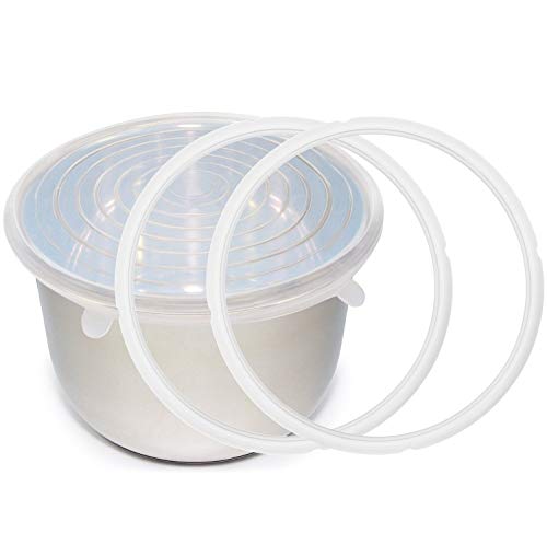 Silicone Sealing Ring Gaskets (2) + Silicone Inner Pot Lid Cover (1) Accessories Compatible With 8 Qt Instant Pot And Other Pressure Cookers #TOP6