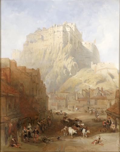 Tableau Château d'Édimbourg David Roberts toile de décoration murale 60x90cm SERENDIPITP