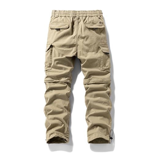 Men's Cargo Pants Casual Drawstring Elastic Waisted Outdoor Trousers with Multi Pocket2