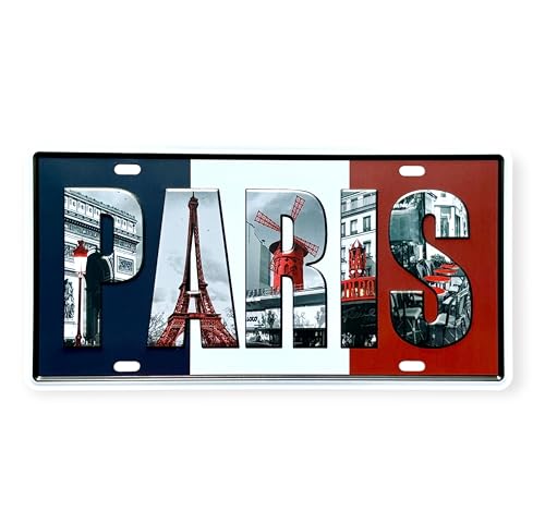 Feenomenn - Placa de metal con matrícula vintage (15 x 30 cm)