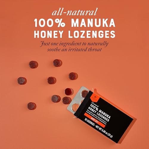 Image of Nate's Manuka Honey Lozenges - 10-Count Blister Pack | MGO 83+ - Soothing Throat Lozenges with New Zealand Manuka Honey for Natural Immune Support