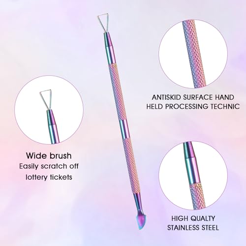 Image of Ouligay 3pcs Lottery Ticket Scratcher Tool with Box,Double Head Scratch Off Tools for Lottery Ticket Holders,Lotto Metal Scraper Tool,Lottery Scratcher Tackle for Scratch Tickets and Stickers