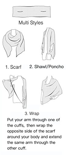 BRUCERIVER Women's Wool Blended Versatile Multi Style Long Knit Poncho Shawls3