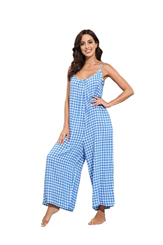 Image of BUENOS NINOS Women's V Neck Floral Maxi Dress Boho Printed Adjustable Spaghetti Strap Ethnic Beach Long Dress with Pockets