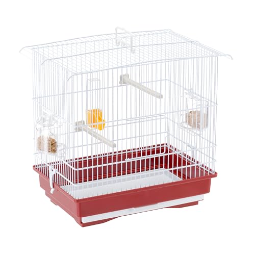 Ferplast Cage à Oiseaux GIUSY Cage Canaris, Perruches Ondulées, Accessoires Inclus Mangeoires rotatives Perchoirs, 39 x 26 x h 37 cm.