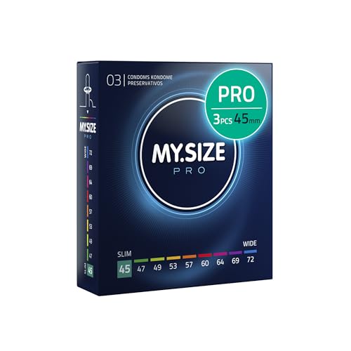 MY.SIZE PRO 3 Préservatifs ÉLITE, taille 0, 45 mm - Latex Vytex de haute pureté, facile à ouvrir, 9 tailles différentes