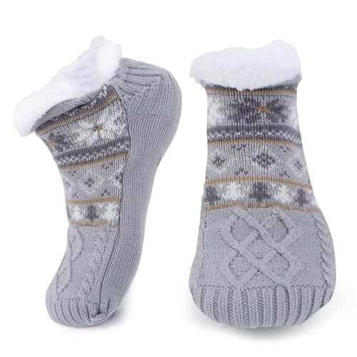 Awroutdoor Kuschelsocken Herren Hausschuhe Socken, Blau Dicke...