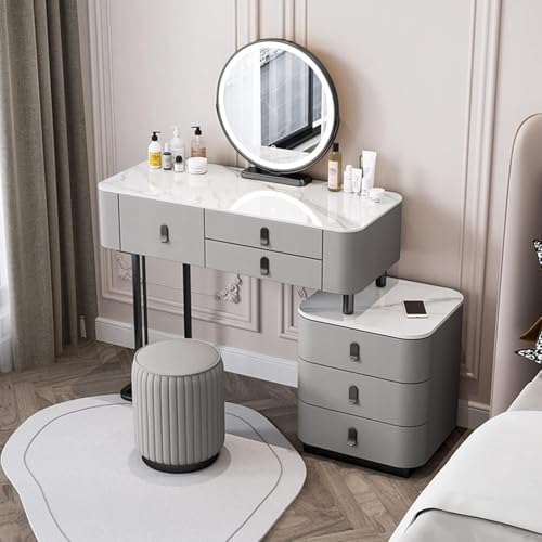 ���_���ȃ��C�N�A�b�v���ϑ�Z�b�g�A360°��]LED�~���[�A3�F�Ɩ��A6�̈����o���t���h���b�V���O�e�[�u���A�N�b�V�����t���X�c�[���A�G���K���g�ȃO���[���u���b�N�d�グ�A47.2�C���`