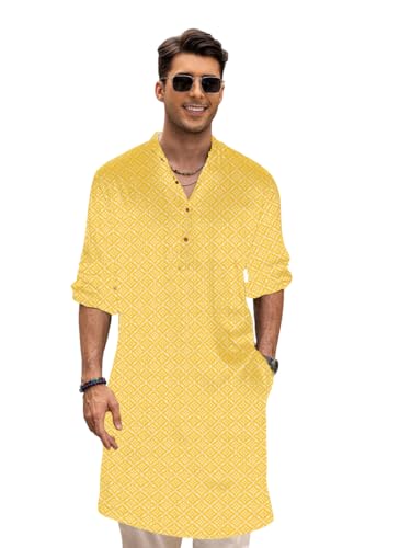 Image of BE ACTIVE Cotton Kurta for Men | Traditional and Classy Design | Indian Kurta | Full Sleeve Kurta