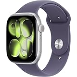Apple Watch Series 11 [GPS + Cellular 46 mm] Orologio intelligente con cassa argento e cinturino sportivo Nebbia viola. Punteggio del sonno, monitoraggio dell'attività, monitoraggio della salute