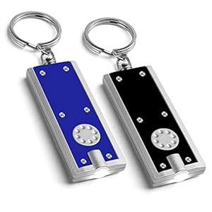 2pk LED Keychain Small Torch Light | Pocket Torch Small Bright with Built in Batteries | Small LED Mini Torch Keyring…