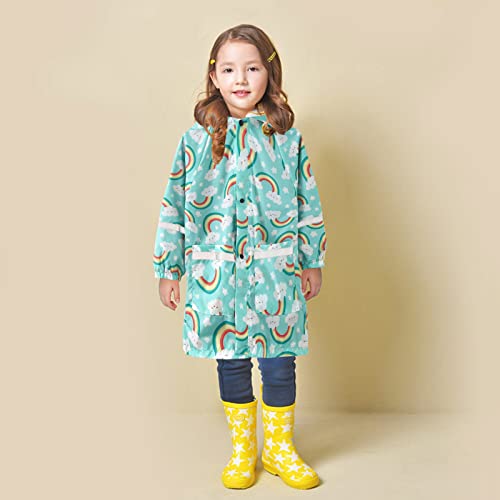 Kids Rain Jacket Boys Girls Lightweight Water-Proof Hooded Rain Coat Windproof Raincoat Toddler Outdoor Rain Wear2