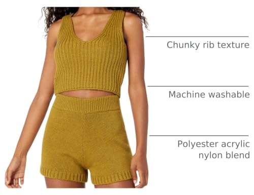 Image of The Drop Women's Sylvie Double V-Neck Textured Rib Cropped Sweater Tank