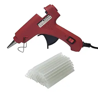 Fadman Electric 20W Red Mini Hot Melt Glue Gun With 25 Pcs Hot Melt Glue Stick Standard Temperature Corded Glue Gun (7 mm)