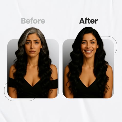 Image of 3 IN 1 Natural 5-Min Hair Colour Shampoo Black | Ammonia Free Long Lasting Hair Color Noni Fruit Extract No Hair Loss Grey Coverage Hair Dye for Women & Men (20ml-3 Sachet)