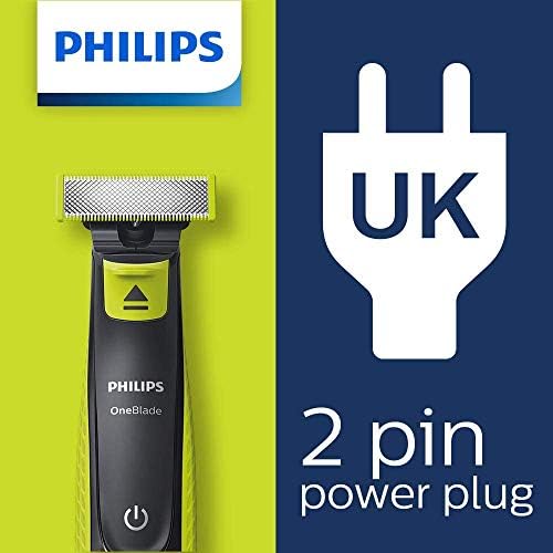 Philips OneBlade Hybrid Stubble Trimmer & Shaver with 3 x Lengths & 1 Extra Blade Amazon Exclusive (UK 2-Pin Bathroom Plug) - QP2520/30, Lime Green/ Charcoal Grey