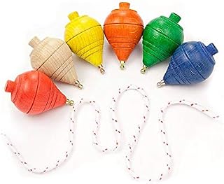 Lote de 20 Peonzas de Madera de Colores - Regalos y Detalles para Comuniones, Niños, Niñas, Fiestas de Cumpleaños, Baratos. Trompas