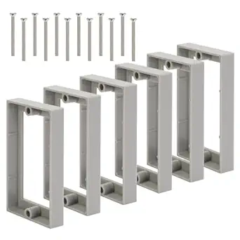 1/2Inch Single Gang Receptacle Outlet Box Extenders,Include 12Screws (6-32 x 1.25),Electrical Outlet Extender for Electrical Outlet Box and Electrical Outlet Switches, Gray (Pack of 6)