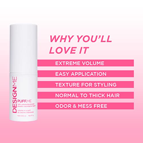 Puff.me Volumizing Powder | Hair Powder Volumizer For Fine Hair | Root Lifting Hair Texture Powder For Straight, Curly, Or Wavy Hair | Talc Free Hair Powder For Women, (0.32 Oz) By Designme #TOP4