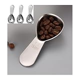 Mosuji 4-Pack Coffee Scoop – 1 Tablespoon (15ml) Stainless Steel Measuring Spoons, Compact Short Handle for Ground Coffee, Tea, and Powder