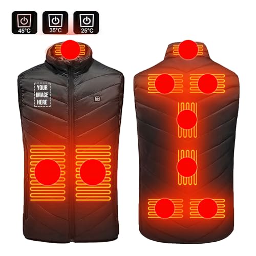 Heated Vest Women Men Heated Fleece Rechargeable Vest 9 Heating Zones Vests Puffer Winter Vests（Not Included）2