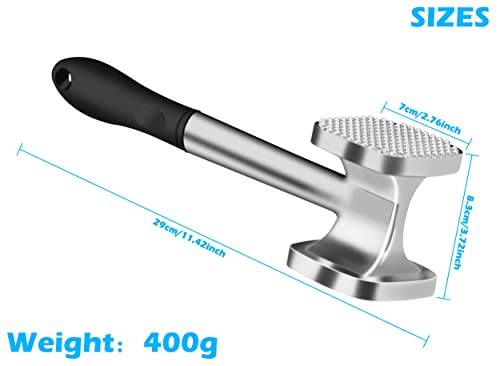 Foto von YADIMI 28cm Fleischklopfer Doppelseitig Fleischhammer, 140 Stacheln Fleischklopfer Doppelseitig, für Rindersteak Schweinefleisch Hähnchen Fisch Zartmachen und Stampfen