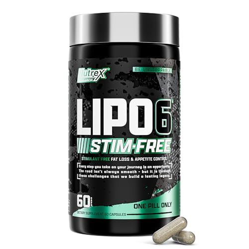 Nutrex Research LIPO SIX Stim-Free Metabolism & Appetite Support Supplement – Reduce Hunger | Non-Stimulant Weight Management Supplement for Women and Men – 60 Servings