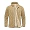 TOMEEK Veste Polaire Homme Hiver Fleece Jacket Full Zippé Chaude Manteau Hommes Blousons avec Poches sans Capuche de Randonnée Travail Epaisse Thermique Blouson(Kaki,M)