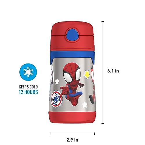 Image of THERMOS Vacuum Insulated Stainless Steel 10oz Straw Bottle, Spidey and His Amazing (Pack of 3)